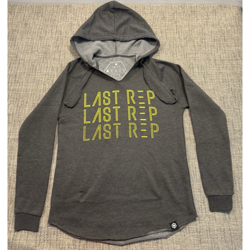 Last Rep Unisex‎ Graphic Hoodie Sweatshirt Gray Size XS Pullover New